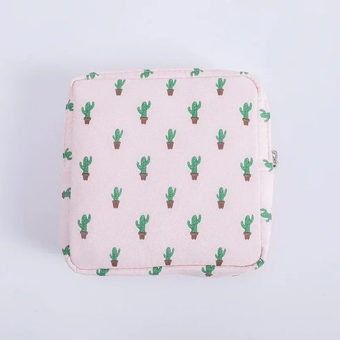 Cartoon Cute Girl Cosmetic Bag Mini Sanitary Pads Lipstick Storage Makeup Bag Travel Toiletry Beauty Case Make Up Organizer Bag